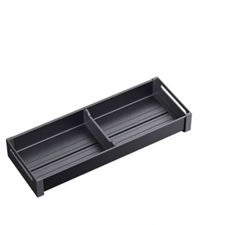 Kitchen storage box, aluminum alloy drawer, compartmentalized tableware, multifunctional knife, fork, chopstick partition box