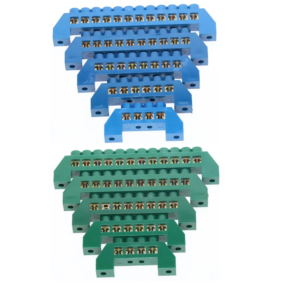 Brass Din Rail Terminal Block Earth and Neutral Blocks 4Pin 6Pin 8Pin 10PIN 12PIN 1Pcs din rail terminal block
