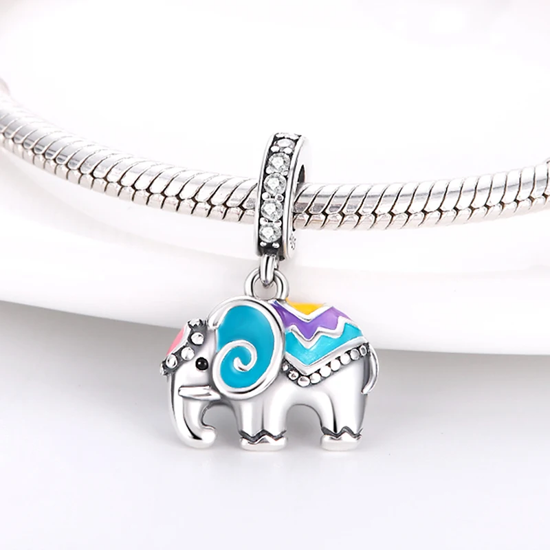 925 Sterling Silver Charms Beads Temperature Change Color Elephant Chameleon Butterfly DIY Jewelry Gifts