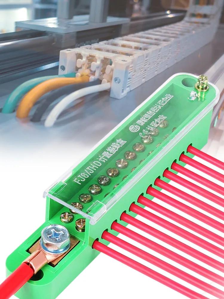 

Unipolar Splitter Junction Box 1 In 4/6/8/10/12 Out Retardant Metering Cabinet Wire Terminal Block Electrical Accessories
