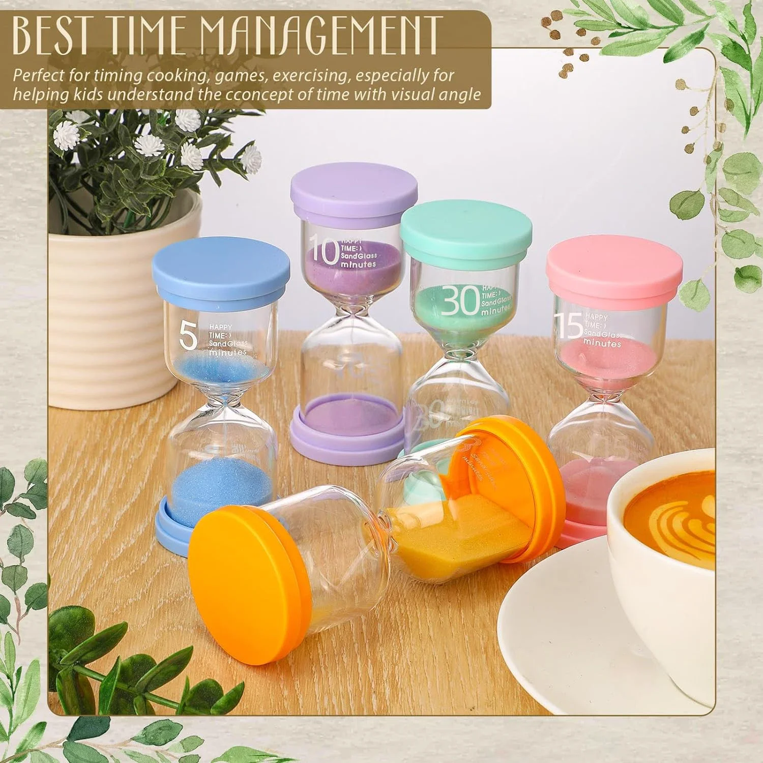 Hourglass Sandglass 3/5/10/15/30 Minutes Sand Timer 1PCS Children Kid Gift Toy Home Decoration