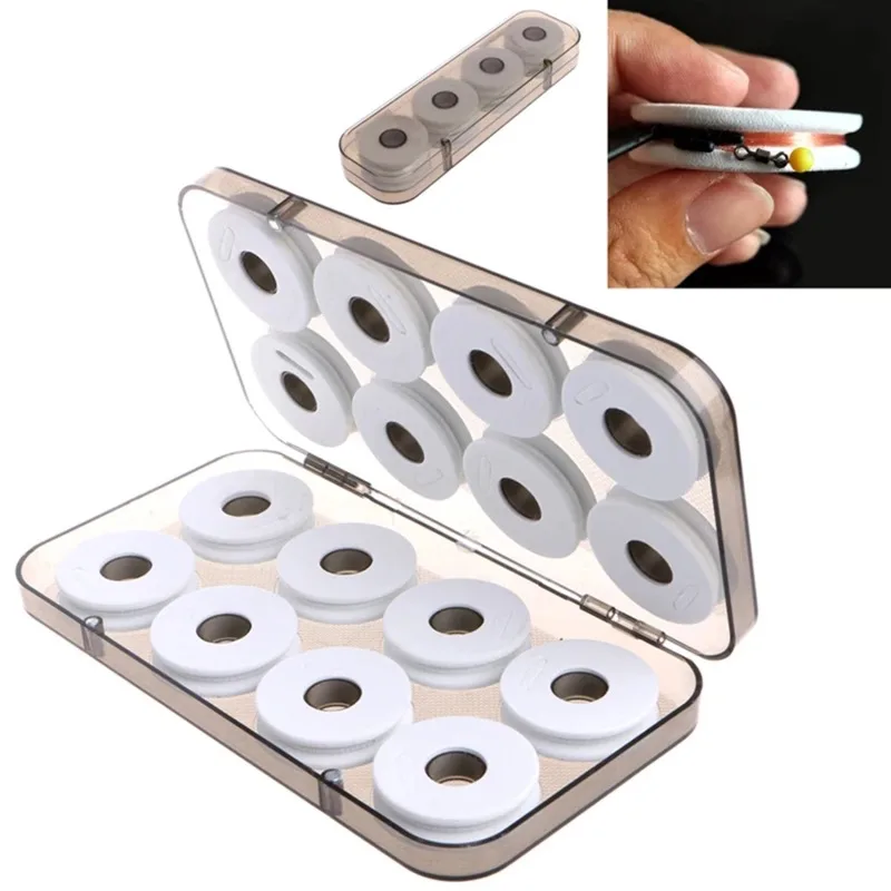 8 16Pcs Translucent Fishing Tackle Box Magnetic Spools Line Box Fishing Line Shaft Bobbin Fishing Tackle