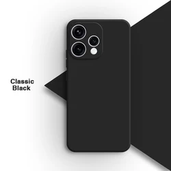 Elegant Liquid Silicone Soft Back Phone Case Cover - Simple Square Design for OPPO Reno15 FS 5G (Classic Black)