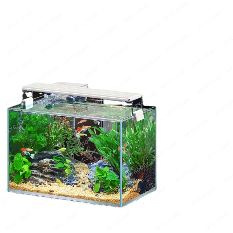 

Living Room Small Mini Desktop Change Water Ecological Landscaping Household Small Fish Globe Super White Glass