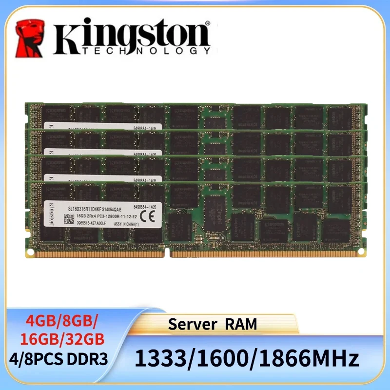 

Wholesale Price 4/8PCS Kingston Server RAM DDR3 1.5v 32GB 16GB 8GB 4GB 1333MHz 1600MHz 1866MHz ECC REG PC3-12800R Server Memory