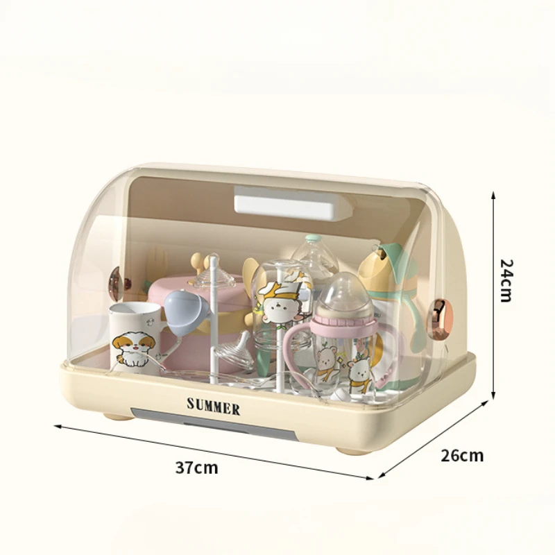 Multifunctional Baby Bottle Sterilizer with UV Disinfection, Drying Rack, Storage Case & Feeding Tool Organizer for Infant Care