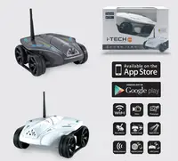 WIFI FPV RC Tank Intelligent Tanks Toys With HD Camera 50mins Battery Life Remote Control Car Spy Car Toy White Black 1