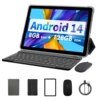 PRITOM TAB11 Android 14 Tablet 10 Inch, 8GB(4+4 Expand) RAM + 128GB ROM, Octa Core, 5G WiFi, with Keyboard, Mouse, Case 1