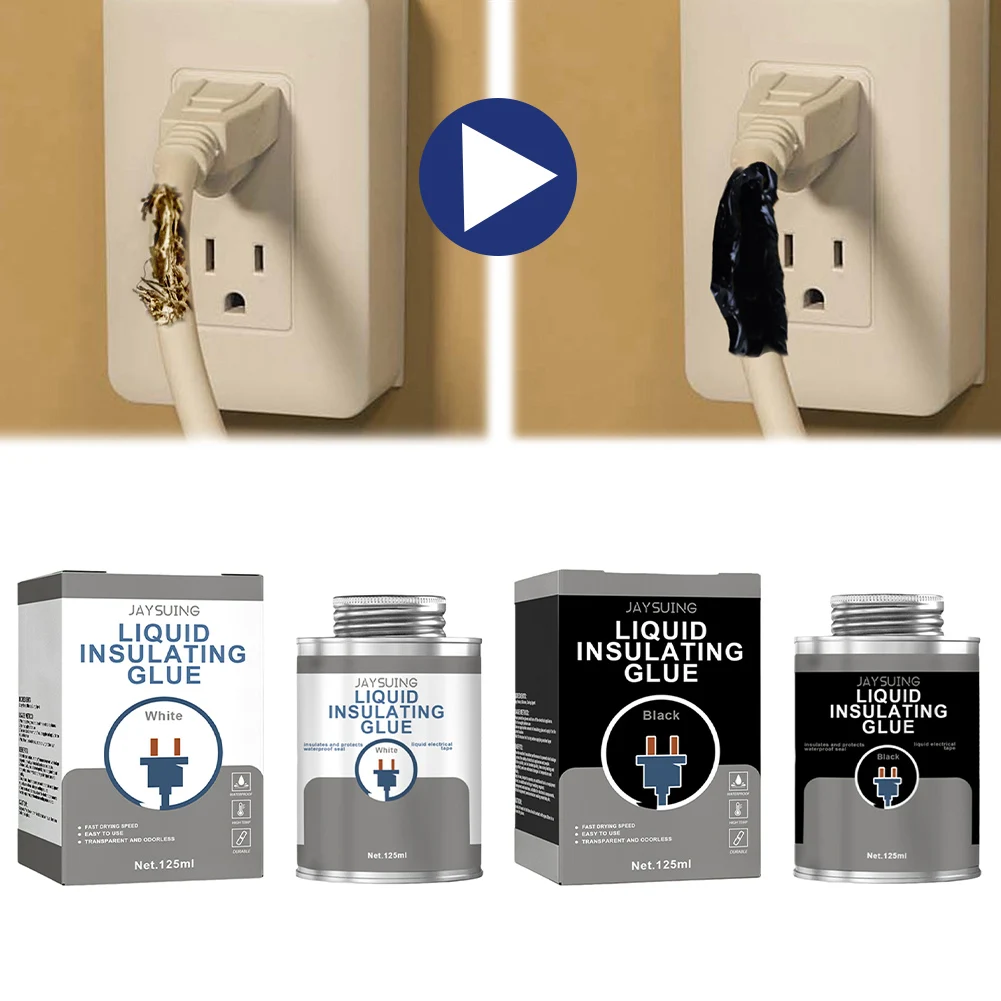 125ml Liquid Electrical Tape Waterproof Liquid Insulation Paste Sealant Insulating Electrical Tape Glue Indoor Outdoor Use