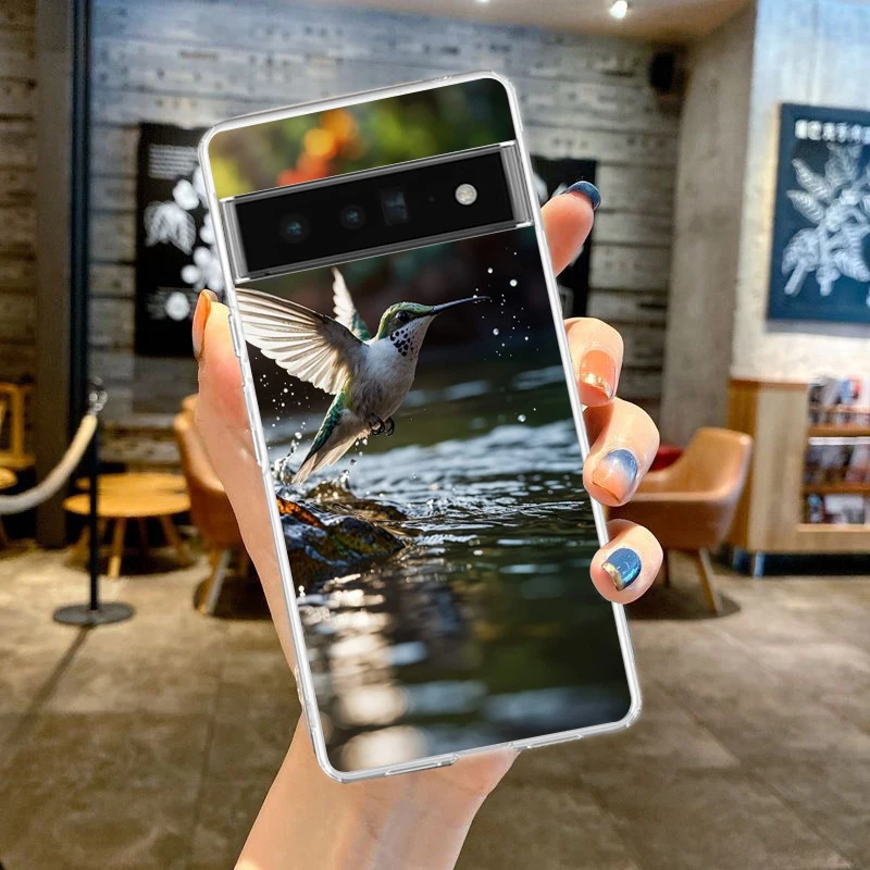 Transparent Soft TPU Hummingbird Phone Case Cover