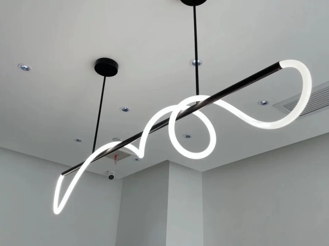 Italienischer langer Kronleuchter, minimalistischer DIY-Designer-Kronleuchter, kreative Röhrenlampe, Wohnzimmer, Schlafzimmer, Esstisch, Leuchten – Detail 22