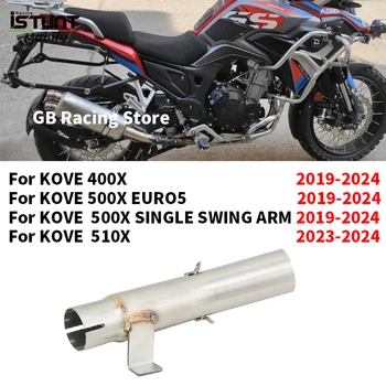 Slip For KOVE 400X 500X 510X EURO5 SINGLE SWING ARM 2019 - 2024 Motorcycle Exhaust Modified 50.8MM Middle Link Pipe Espace Moto