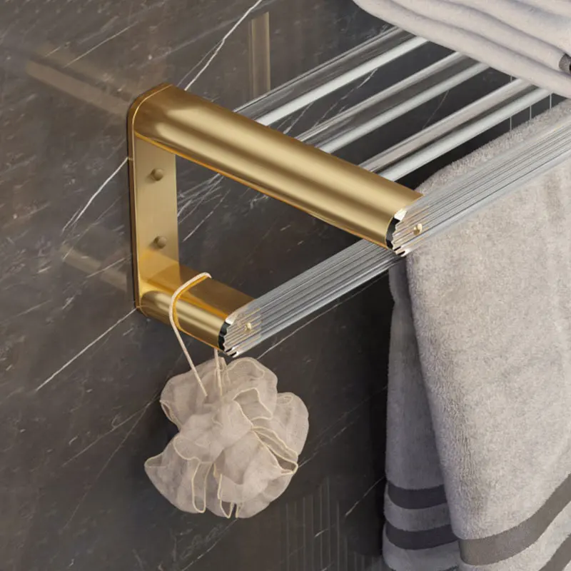 DOOKOLE Bathroom Hardware Set Gold Bath Accessories Wall Mounted Towel Rack Towel Bar Toilet Brush Towel Hooks Paper Holder