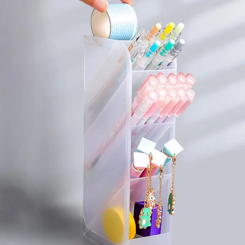 Japanese Style Desk Organizer Pen Holder Makeup Brush Storage Box for School Supplies Kawaii Stationery Office Accessories