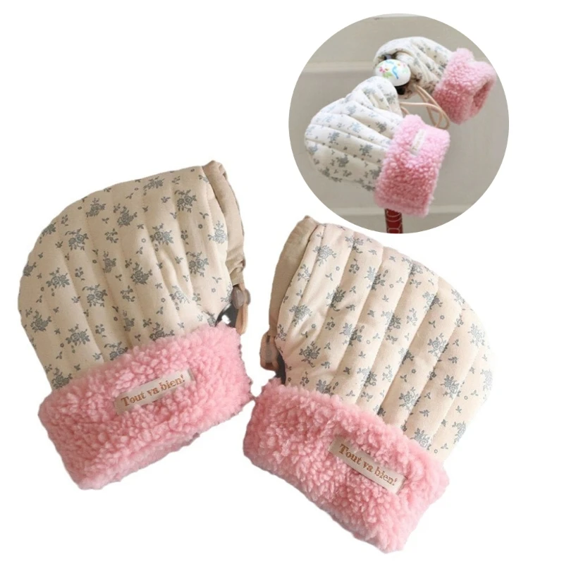 Windproof Infant Scooter Hand Muffs Outdoor Sports Mittens Cartoon Printed Hands Warmer Car Accessory for Winter