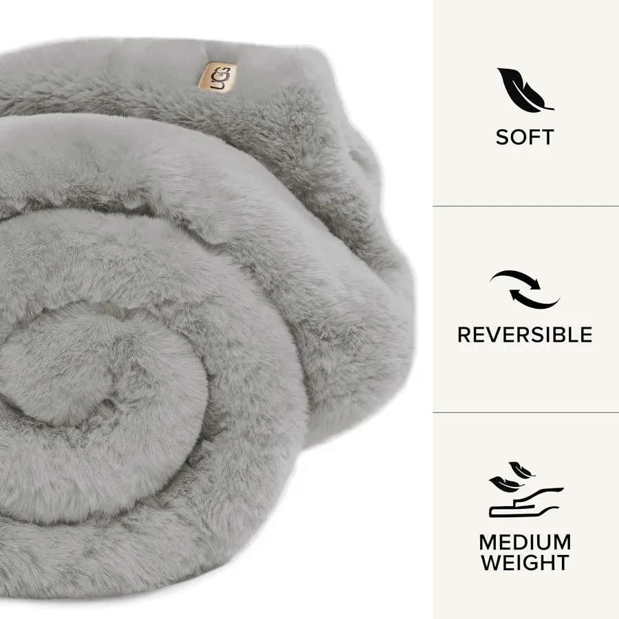 Euphoria Plush Faux Fur Throw Blanket Medium Weight Reversible Luxury Soft Throw for Couch Bed or Chair Hypoallergenic Machine