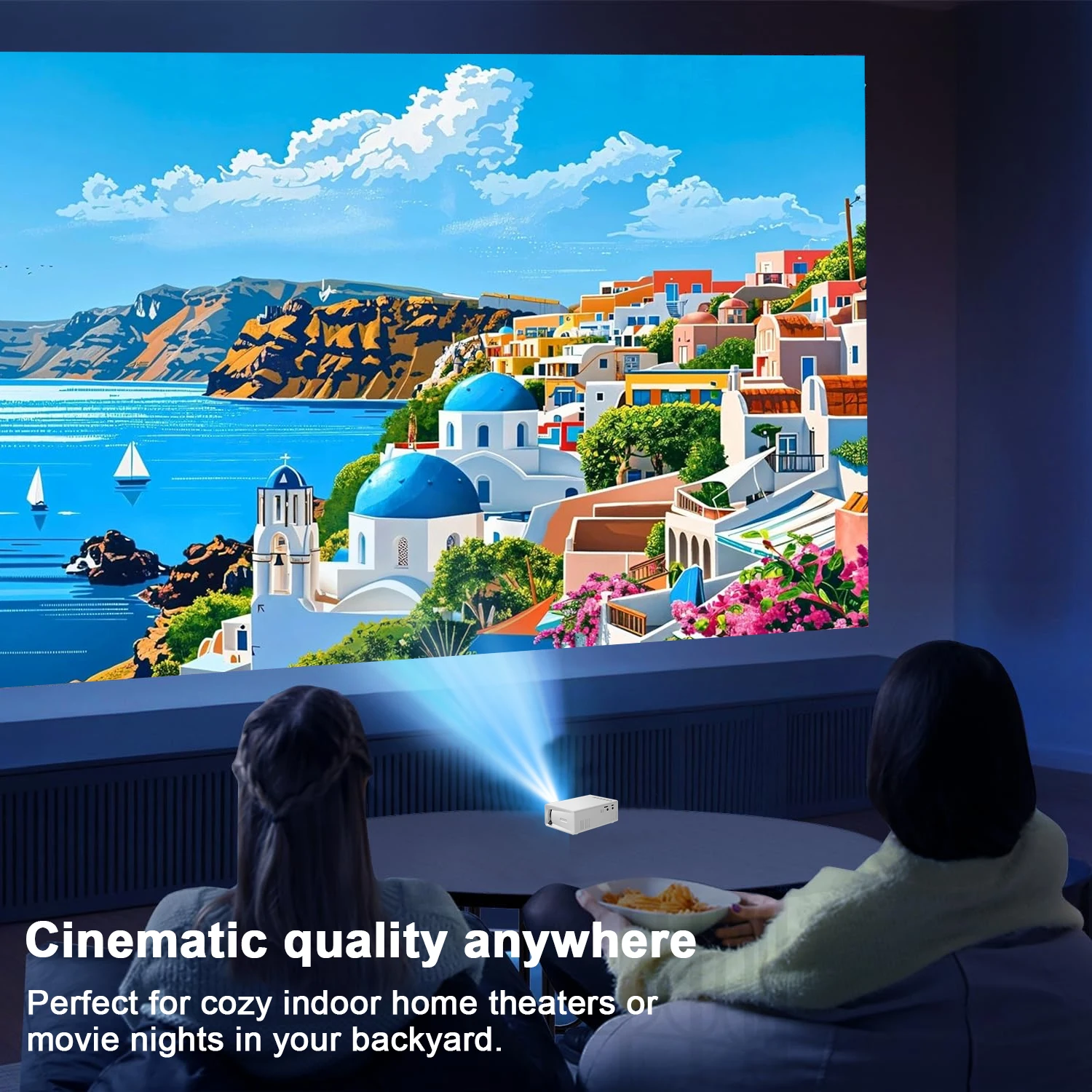 جهاز عرض صغير محمول مع USB وHDMI، مدمج عالي الدقة...