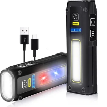 Portable Rechargeable LED Work Light, Mini Magnetic Flashlight, COB Side Light Mini Outdoor Flashlights, Portable Torch Light