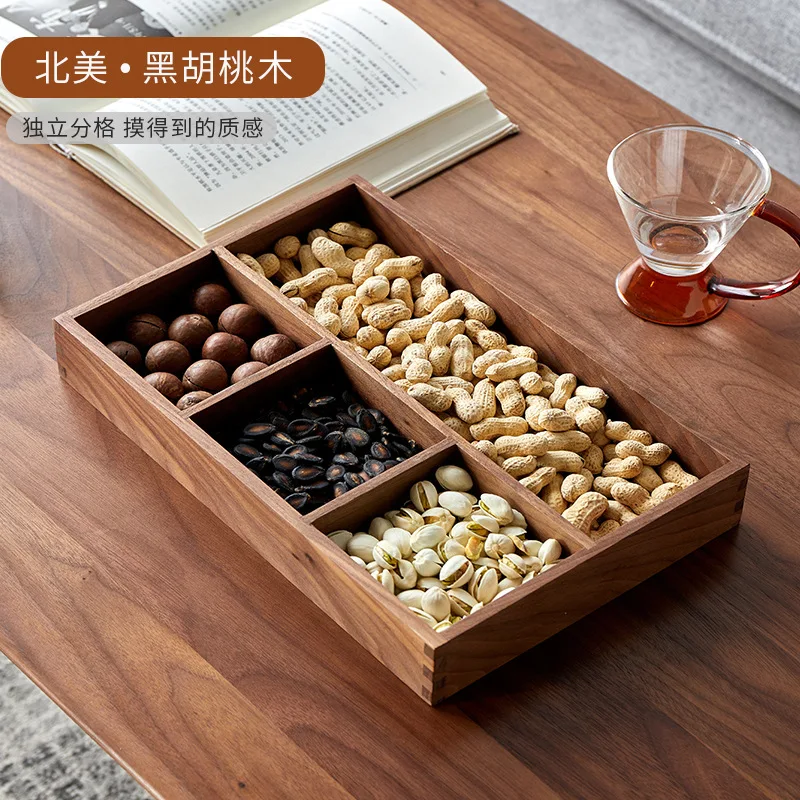 Solid wood desktop sundry coffee table office key storage box Jewelry cosmetics stationery organizer box tray 2