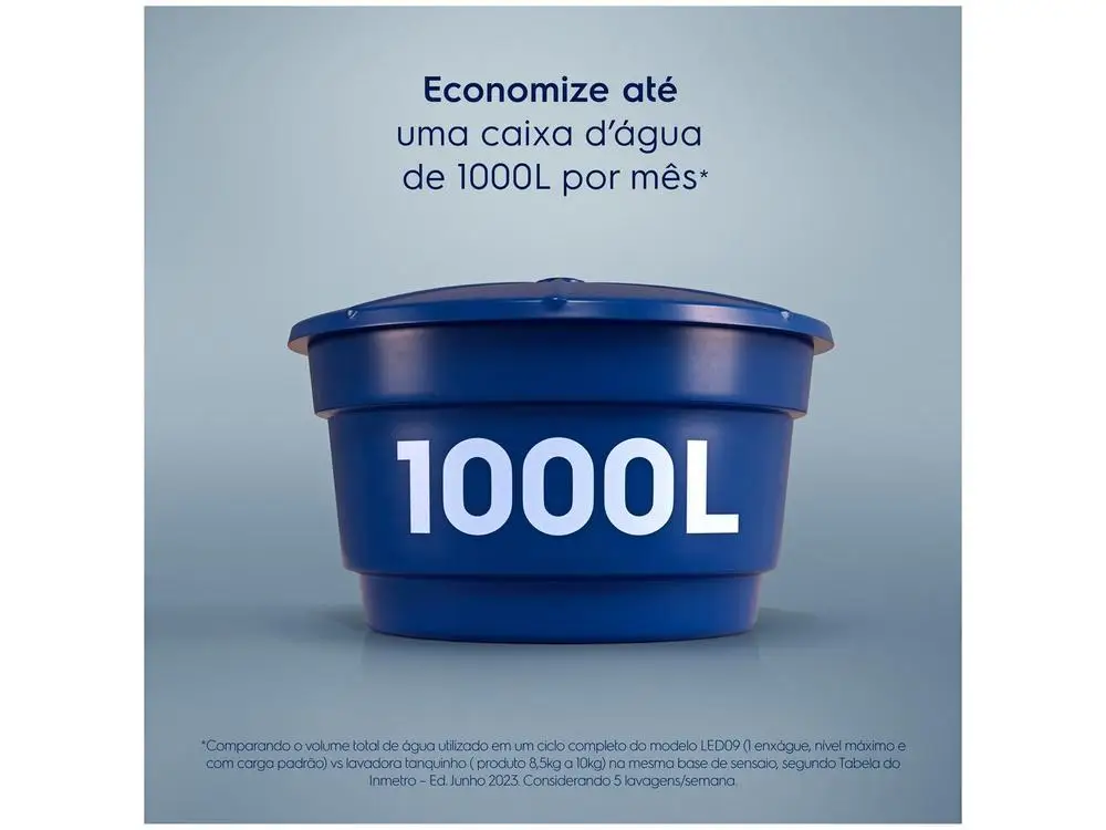 Lavadora de Roupas Electrolux 9kg 10 Programas de Lavagem Branco Efficient Care LED09 - 220V 4