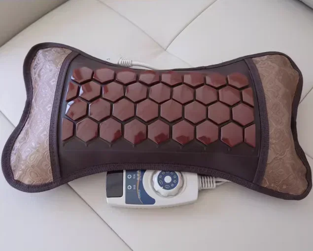 Jade germanium stone massage neck pillow improve the body's blood circulation of cervical vertebra of magnetic therapy and healt