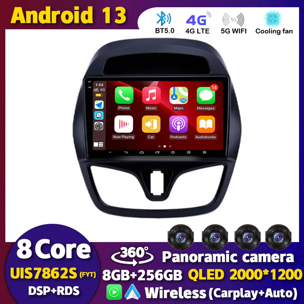 

Автомобильный радиоприемник Carplay, Android 13, для Chevrolet Spark 2015, 2016, 2017, 2018, мультимедийный видеоплеер, GPS-навигация, стерео