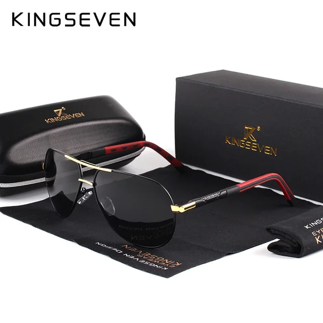 KINGSEVEN мужские винтажные алюминиевые поляризованные солнцезащитные очки, классические брендовые солнцезащитные очки с покрытием, линзы для вождения, очки для мужчин/женщин и мужчин 1