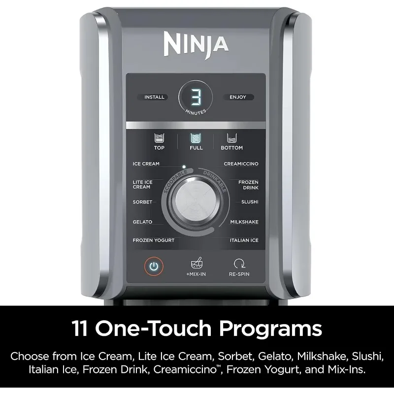 Ninja 11-in-1 Ice Cream & Frozen Treat Maker for Ice Cream, Sorbet, Milkshakes, Frozen Yogurt, & More, Includes two 24 oz. Tubs 6
