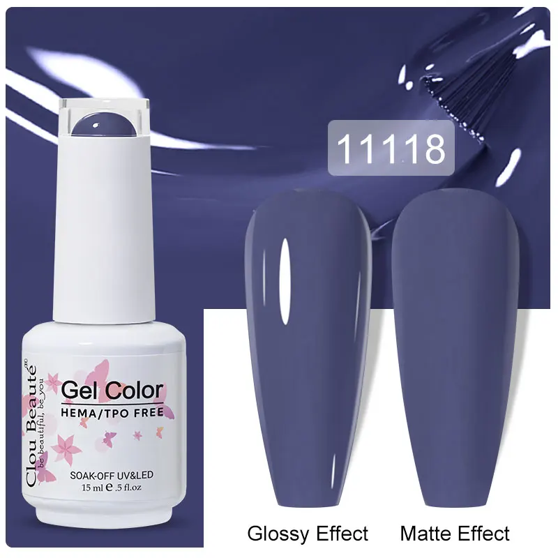 Clou Beaute 15ml Black Red Semi-Permanent Gel Nail Polish