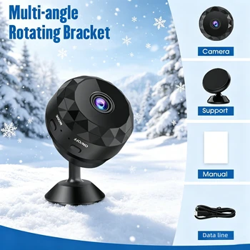 1PC Mini IP Camera 1080P HD Wireless Mini Camera Audio and Video Monitoring WiFi Camera for Home Pet Monitoring 1