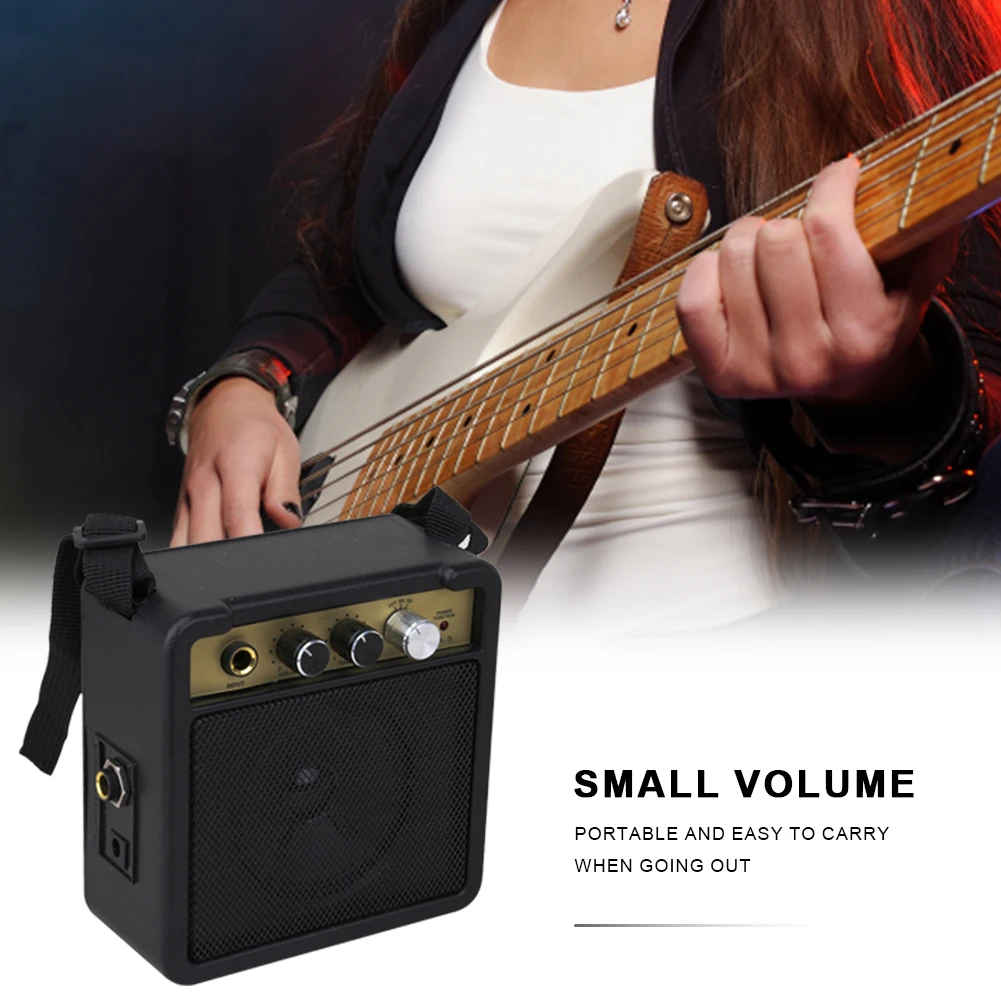 Miniamplificador de guitarra de bajo consumo, altavoz con Clip trasero,  accesorios para instrumentos musicales, 5W