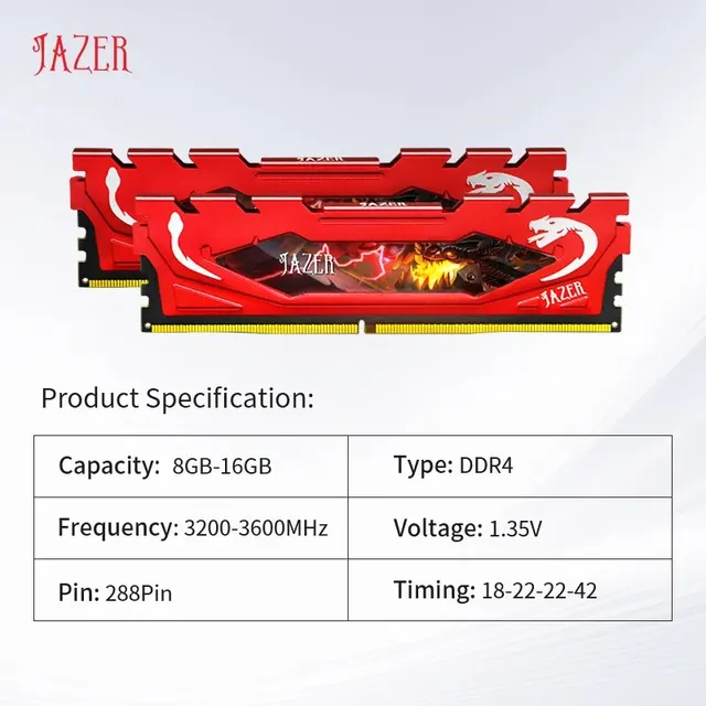 JAZER DDR4 메모리: 게임과 워크플로우를 위한 성능과 효율성의 완벽한 조화