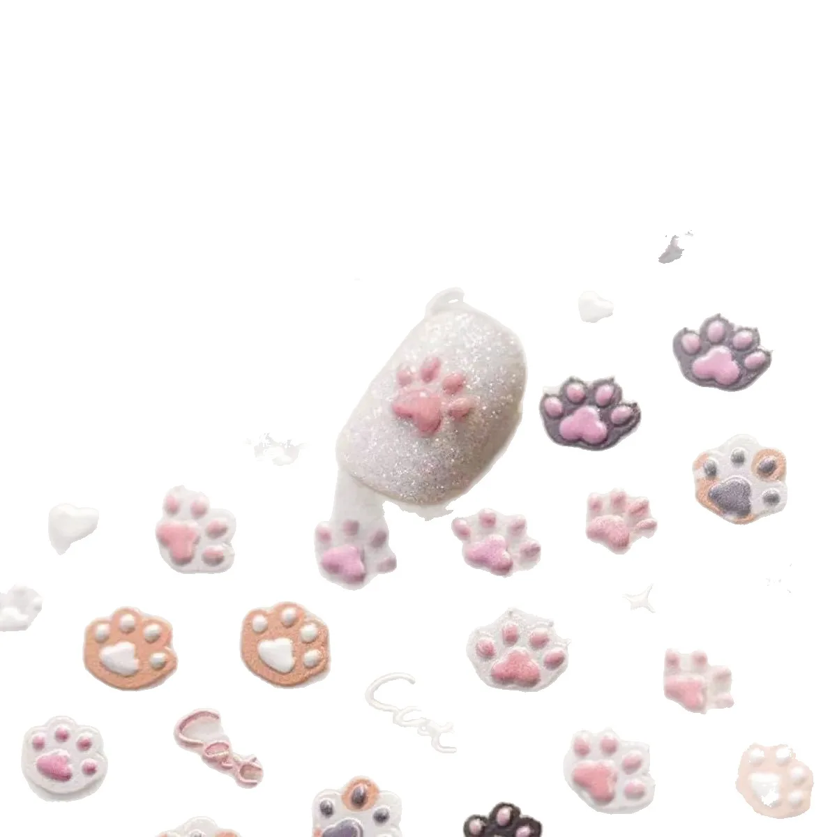 Sweet 3D Jelly Animal Stickers Cute Puppy Kitten Cat Paw DIY Relief Decals for Phone Case /Scrapbook /Nail Art