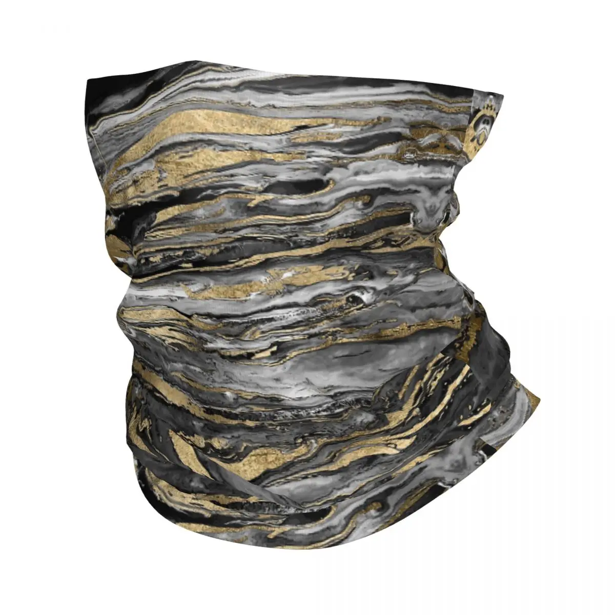 

Stylish Abstract Marbleized Bandana Neck Cover Printed Gold Marble Texture Mask Scarf Cycling Scarf Running Adult Breathable