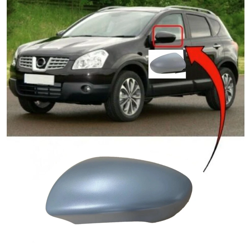 For Nissan Qashqai 20072014 Gray Primed Side Door Rearview Mirror Cover Car Accessories