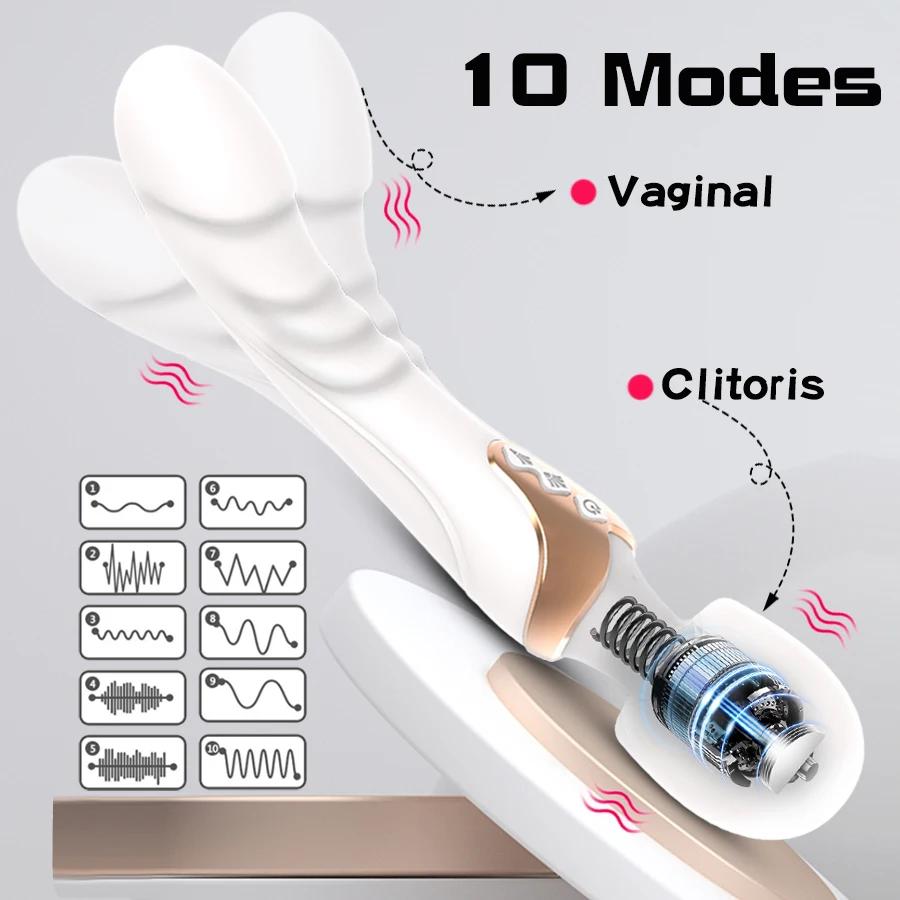 Double Head Clit Vibrators for Women AV Magic Wand Massager Dildo G Spot Orgasm Clitoris Stimulator Masturbator