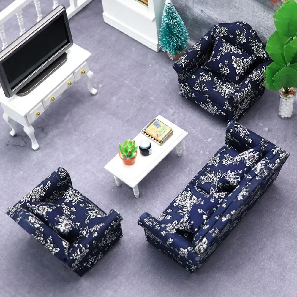 Mini 1:12 Dolls Sofa Pillows Set 8*6.5*7.5cm/13.5*6.4*7.2cm Multistyles Simulation Dollhouse Furniture Cute