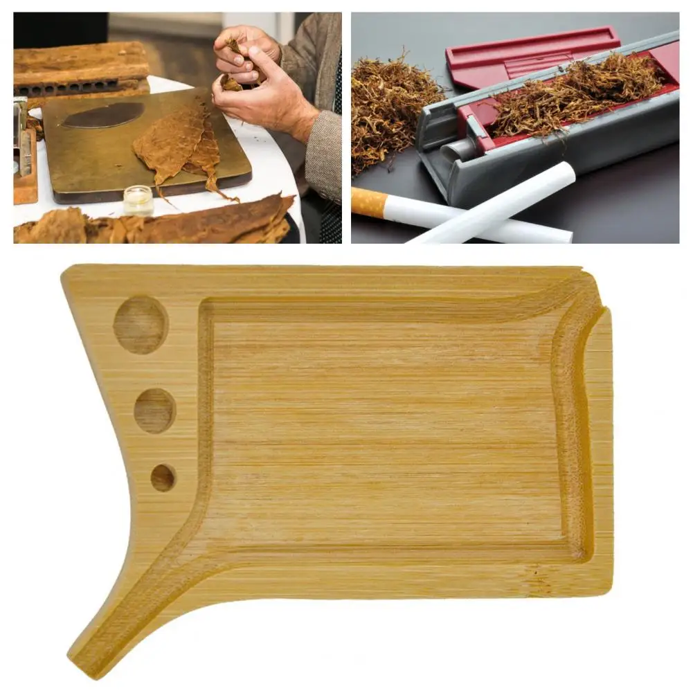 

Useful Wood Rolling Tray Reusable Rolling Paper Tray Grooved Storage Labor Saving Rolling Paper Tray