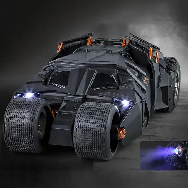 1:18 Batmobile Tumbler Alloy Metal Car Diecast Toy Vehicle Car Model Sound & Light Slide Spray Truck Toys For Kids Birthday Gift 1