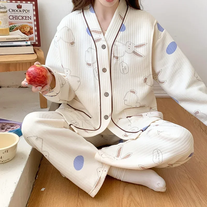 

Autumn &Winter Lactation Period Breastfeeding Clothes Cotton Postpartum Clothing 2/3pcs Set Postpartum Pregnant Women's Pajamas