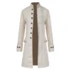 Men Steampunk Gothic Victorian Jacket Vintage Tailcoat Medieval Frock Coat Uniform Renaissance Halloween Pretend Play Costume