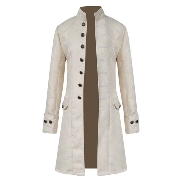 Men Steampunk Gothic Victorian Jacket Vintage Tailcoat Medieval Frock Coat Uniform Renaissance Halloween Pretend Play Costume