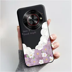Aesthetic Cute Cat Fashion Shockproof Black Matte Soft TPU Phone Case for ZTE Nubia Focus 5G (HEI - TPU450)