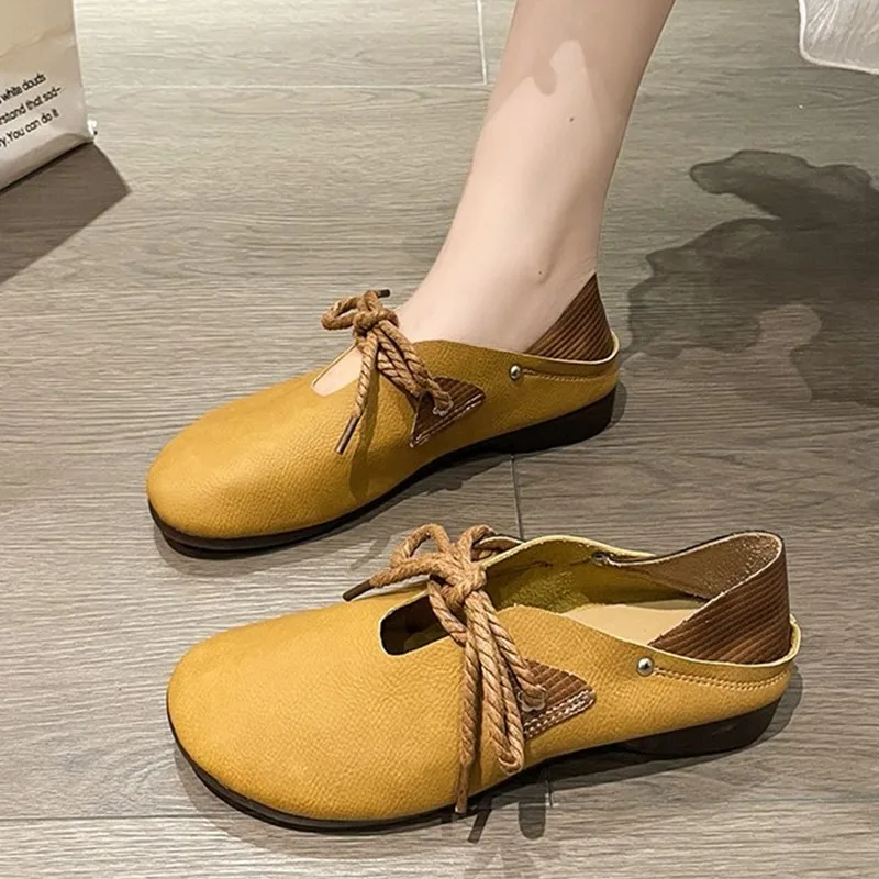 

Flats Marie Janes Women Shoes Spring Casual Sports Sneakers 2024 Trend Brand Women Lolita Dress Shoes New Lace Up Femme Zapatos