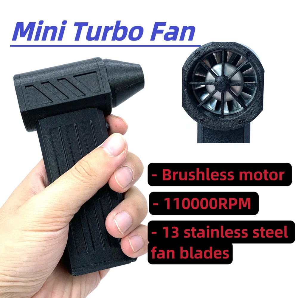 130000RPM Turbo Fan Silent High Power Jet Fan Speedy Brushless Motor Air Duster Type-C PD Fast Recharging Dust Blower Air Blower 5