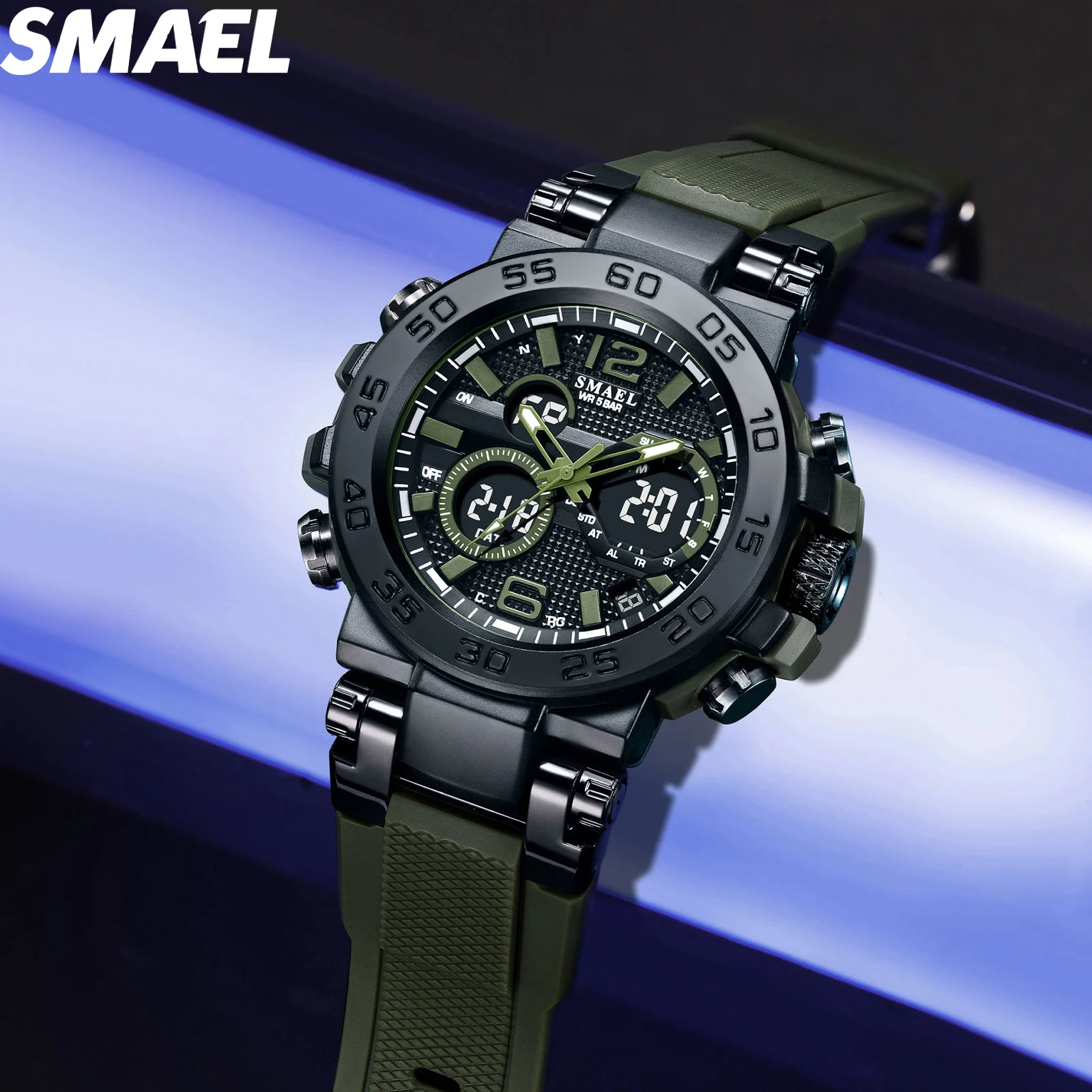SMAEL Waterproof Dual Time LED Sports Watch