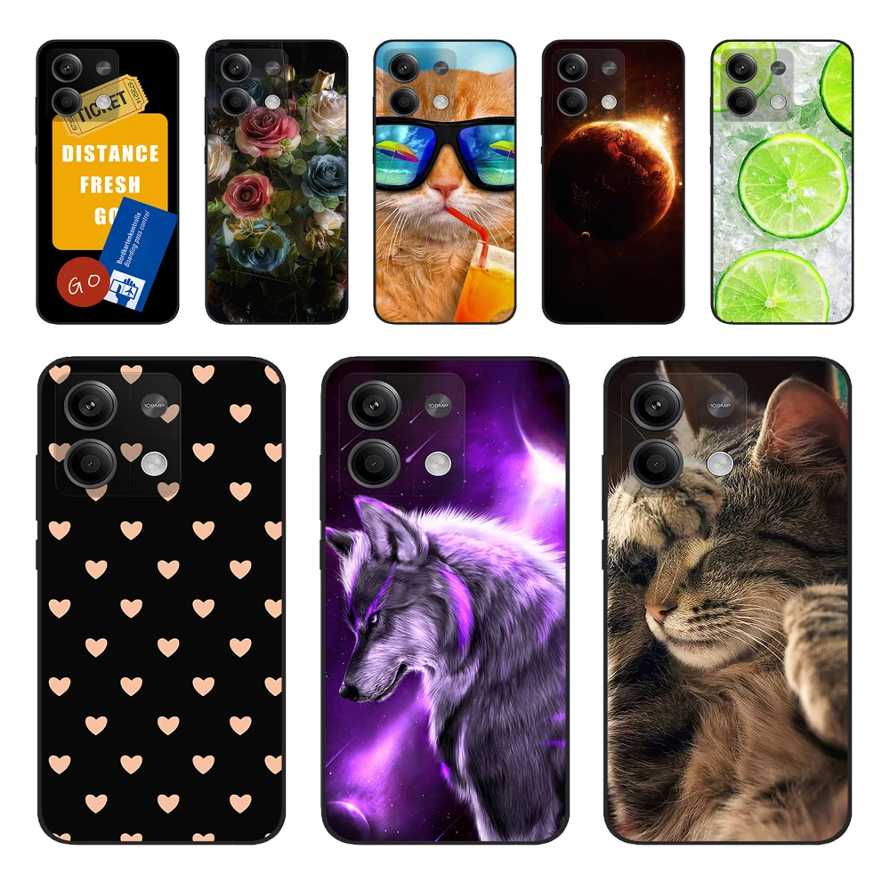 Coque souple en silicone pour Xiaomi Redmi Note 13, coque arrière, coque de téléphone, dessin animé, Global, 4G