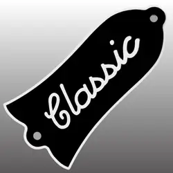 Bell Shape Black Custom Truss Rod Cover Plate with Dual Holes (Classic)