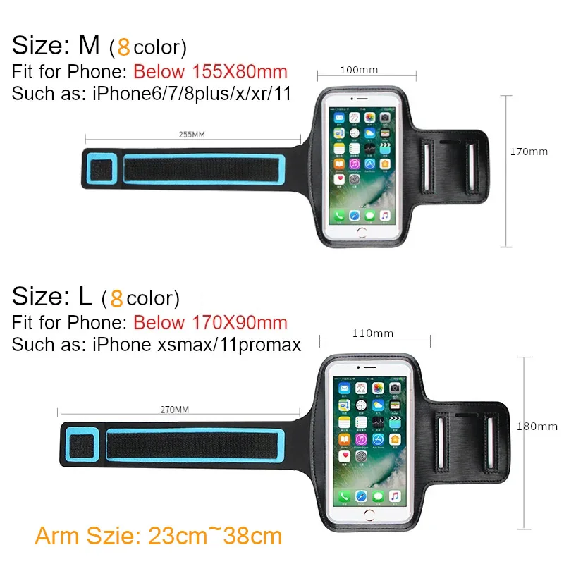 4.7-7 inch Sport Armband Arm Band Belt Cover Running GYM Bag Case Phone Cases For iPhone12 11 Pro X XS MAX XR 6 6s 7 8 Plus mobile phone armband phone arm band phone armband sports arm bag fitness arm bag