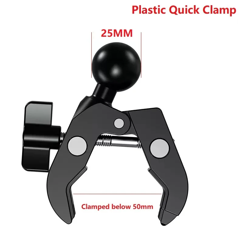 Ball Head Handlebar Clamp Mount Base 1" 17/25mm Ball Mount for Gopro Accessories Double Socket Arm & Bike Motorcycle Phone Holder